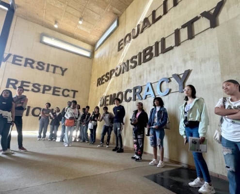 A thoughtful moment for Grade 10 and 11 students while visiting the Apartheid Museum in 2024.